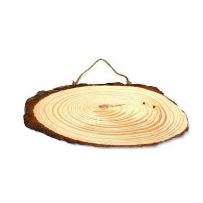 Wood slice 30 cm(11.81in), thickness 1 cm(0.394in) + 2rope 2 hooks