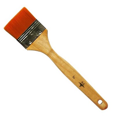 #2" red hair brush with wood handle