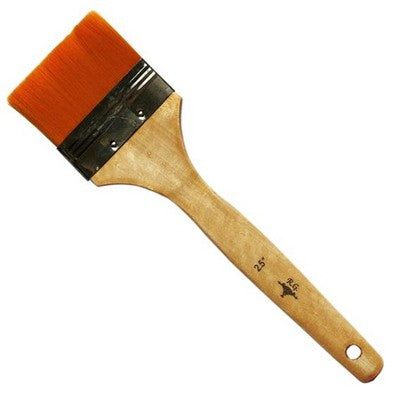 #2.5" red hair brush with wood handle