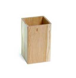 Wood pine pen holder 7.5/7.5/12cm(2.95/2.95/4.72in)