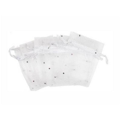 Organza bag 12/17cm(4.72/6.69in) white color with dots