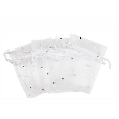 Organza bag 15/20cm(5.91/7.87in) white color with dots