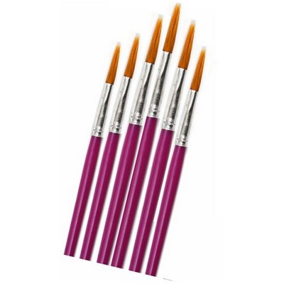 Sharp shape brush with purple handle 6pcs set