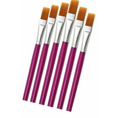 Flat shape brush purple handle 6pcs