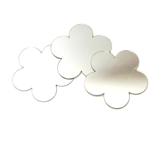 PVC mirror flower shape 8cm(3.15in),6pcs/PVC bag