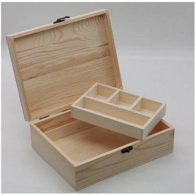 Pine wood box with cell 19/25/8.5 cm(7.48/9.84/3.35in)