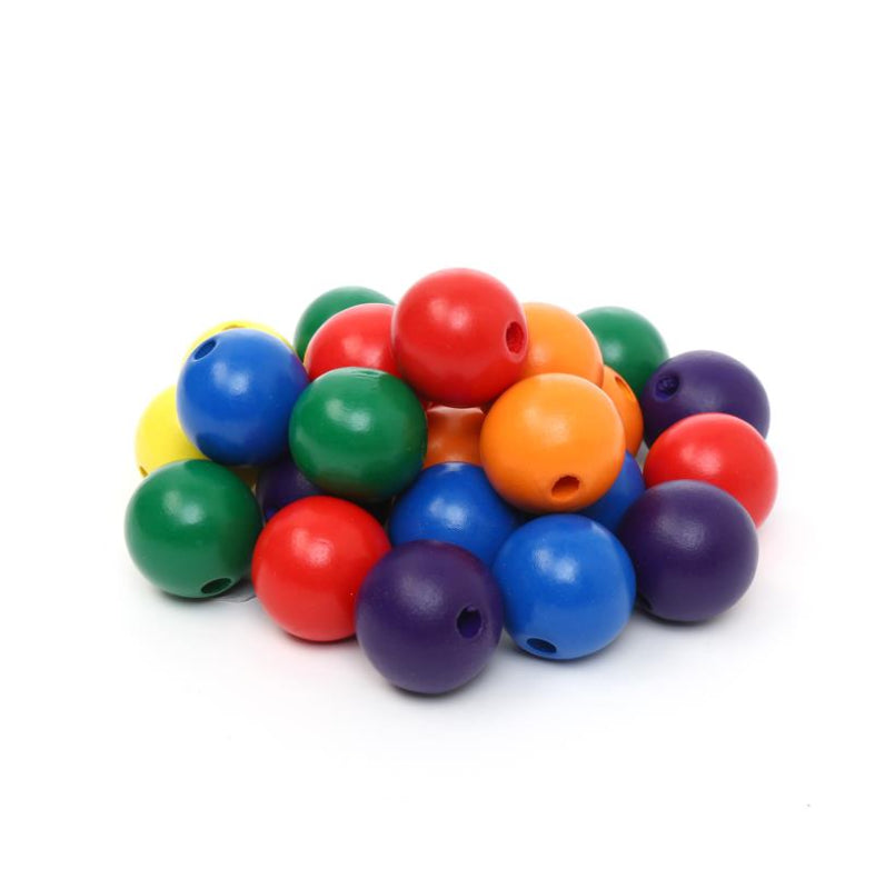 45 pcs colored wood beads 2cm(0.79in), hole diameter 5 mm(0.2in)