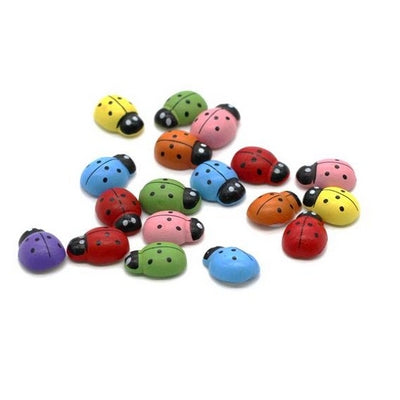 Wooden decoration Colorful stick beetles 14/19mm(0.55/0.75in) 18 pcs