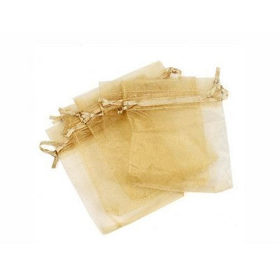 Organza bag 6/8cm(2.36/3.15in) gold color 10pcs