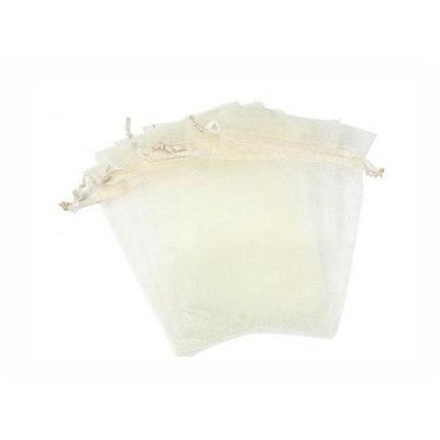 Organza bag 12/17cm(4.72/6.69in) cream color10pcs