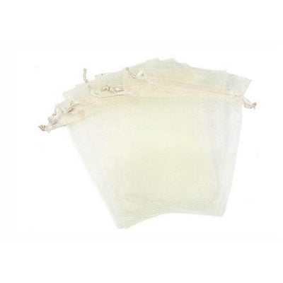 Organza bag 15/20cm(5.91/7.87in) cream color10pcs