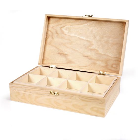 Pine box with two layer 19/31/8cm(7.48/12.2/3.15in)