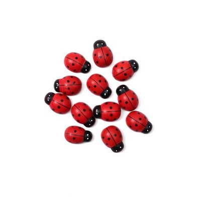 Wooden decoration ladybug with sponge sticker on bag,18/25mm(0.71/0.98in)