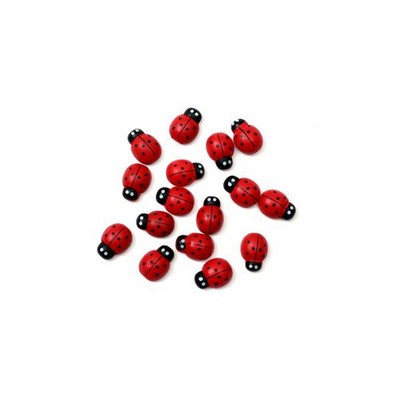Wooden decoration ladybug with sponge sticker on bag,14/19mm(0.55/0.75in)