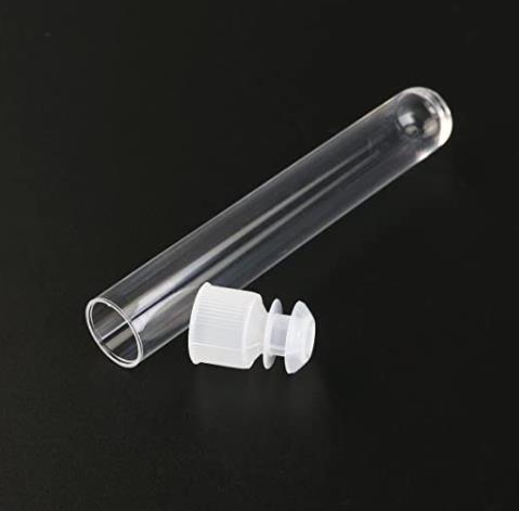 Plastic test tube 1.2/10cm(0.47/3.94in)+ cover(1.35+ 1/1.18in)