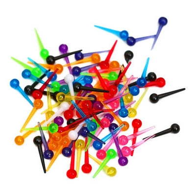 Plastic nails mix colour 50 gr. * 6 colors: white, red, blue, pink, light blue, orange, green, purple, light yellow, black, #Z26, #Z35