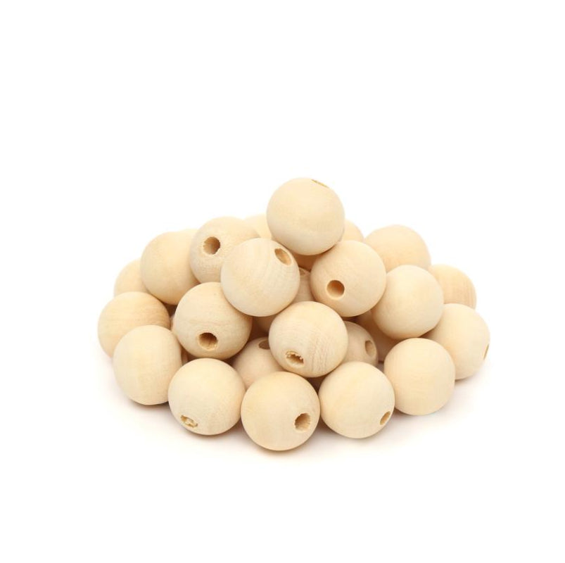 Natural wood beads 2cm(0.79in),hole diameter 5 mm(0.2in)