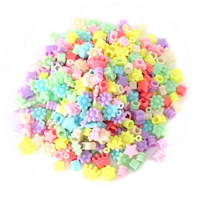 Plastic beads mixed 6 designs 450g