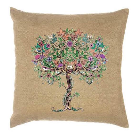 Colorful pillowcase painting with tree 45/45cm (17.72/17.72in)