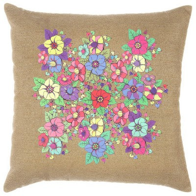 Colorful pillowcase painting with flowers 45/45cm(17.72/17.72in)