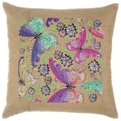 Colorful pillowcase painting with butterfly 45/45cm (17.72/17.72in)