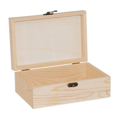 Square shape wooden pine box button and top plywood 17.6/11.5/6.5/0.7cm (6.93/4.53/2.56/0.28in)