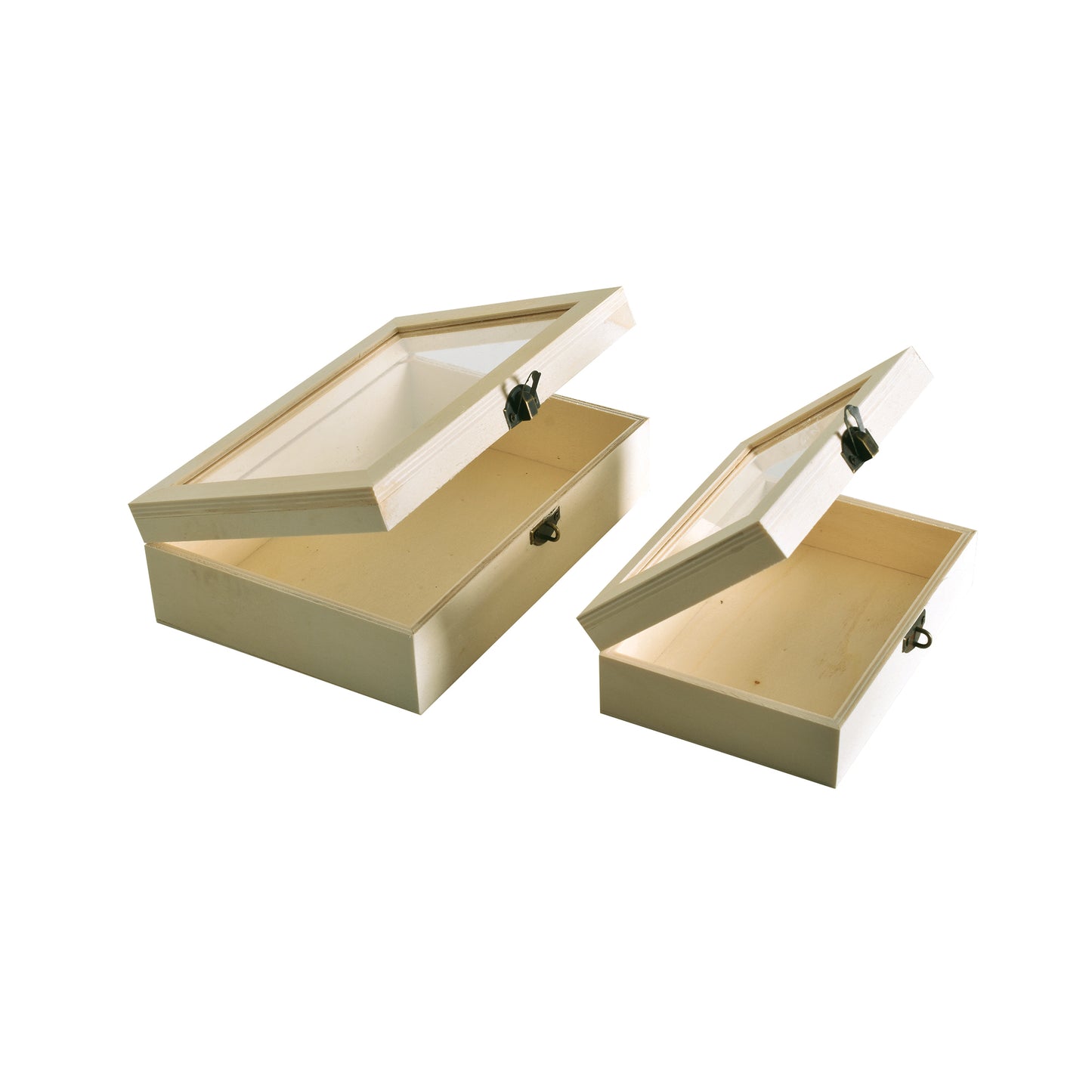 White color Rectangle wooden boxes set of 2 white L - 15.2/21.8/6.7cm(5.98/8.58/2.64in) plywood 0.7cm(0.28in) + lock for lock S 11.2/17.2/5.2cm(4.41/6.77/2.05in) plywood thickness 0.7cm(0.28in)
