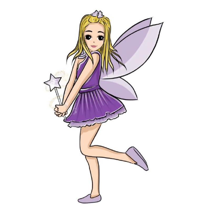 Pillowcase painting with fairy 45/45cm (17.72/17.72in)