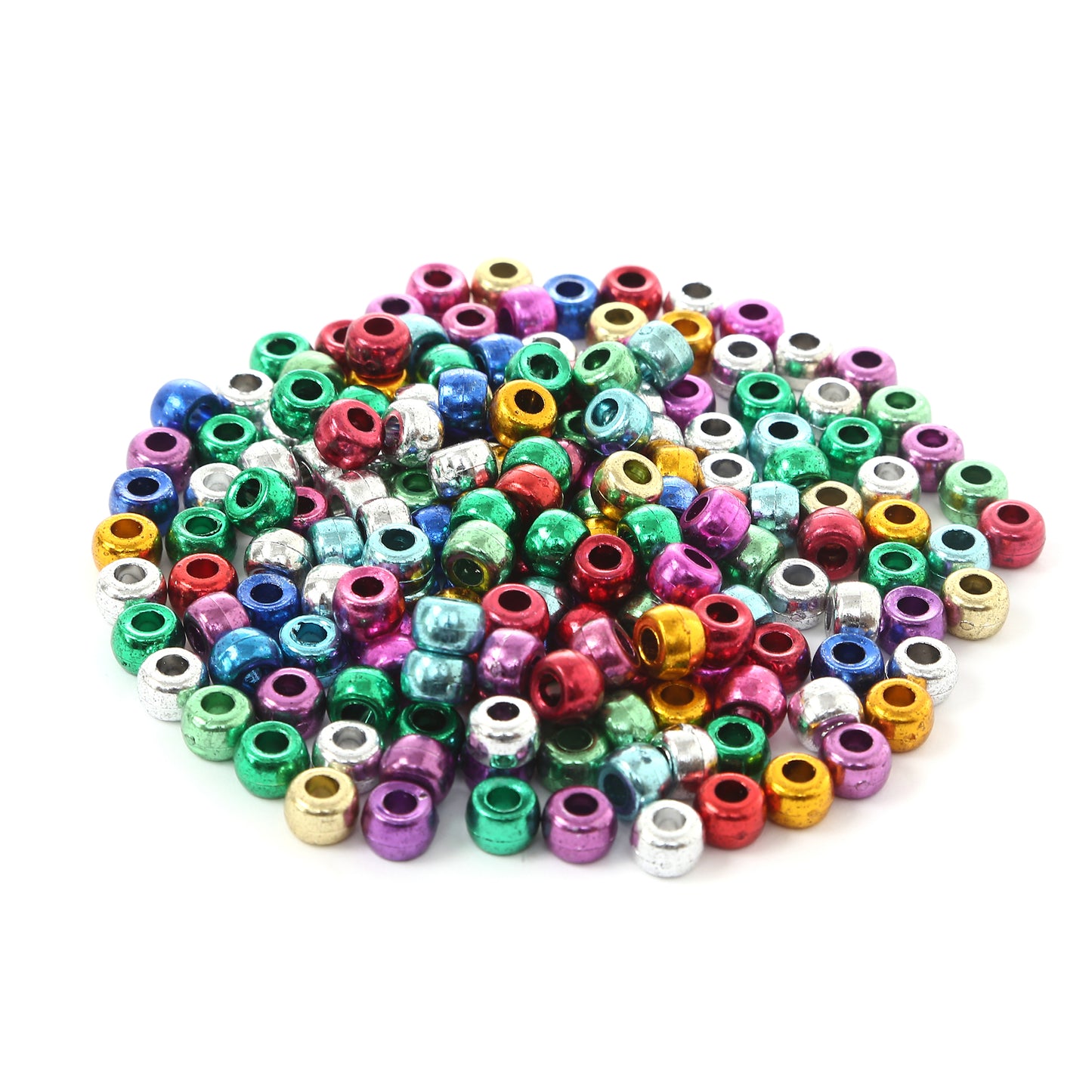 Mix metal color barrel beads 6/9 mm (0.24/0.35in)