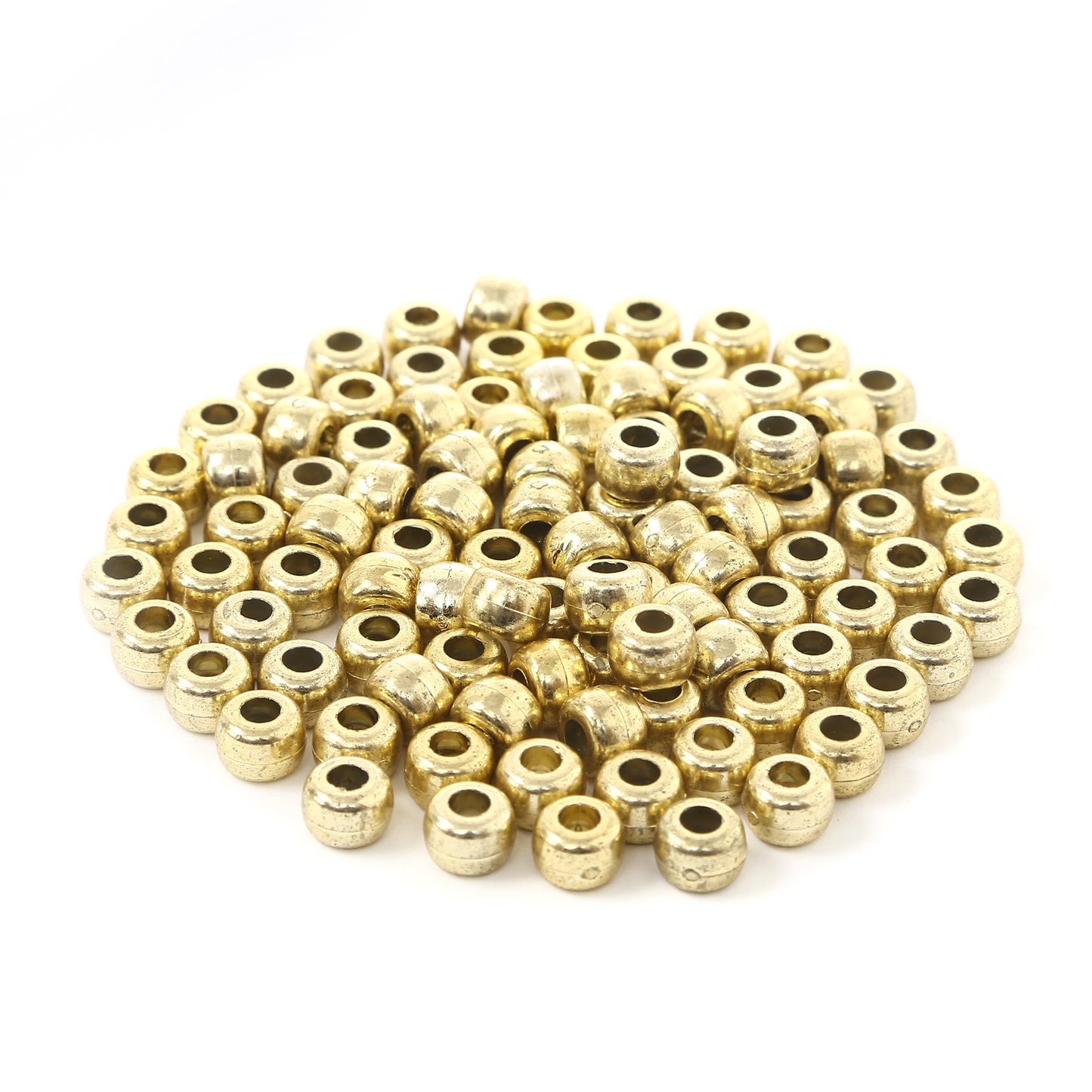 Champagne metal color barrel beads 6/9 mm (0.24/0.35in)