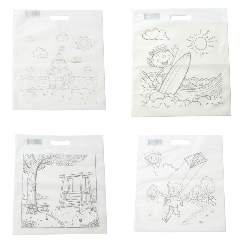 White bag with handles size: 35/39 cm(13.78/15.35in) thickness 30 grams One side printing