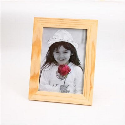 Pine frame in size 10/15cm(3.94/5.91in) with PVC glass back with leg and hangers two sides