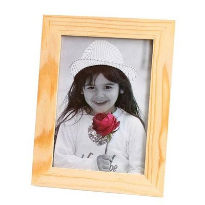 Pine frame in size 15/20cm (5.91/7.87in) with PVC glass back with leg and hangers two sides