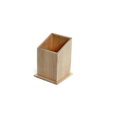 Wood pen holder 9.5/9.5/12cm(3.74/3.74/4.72in), pine wood thickness 8 mm(0.32in)