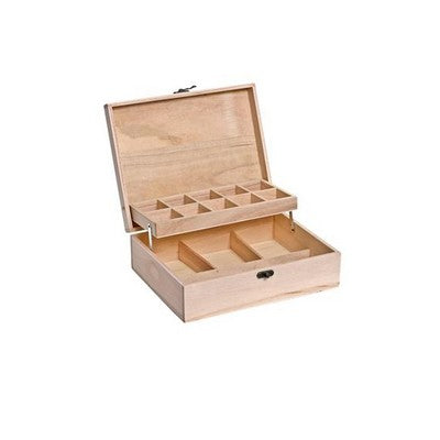 Rectangle shape Wooden box with 2 layer inside  22/28/9cm(8.66/11/3.54in), paulownia 8mm(0.315in)
