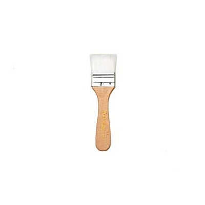 White wide brush with wood handle 6# size3.81cm (1.5in),each in opp bag