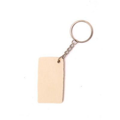 Keychain with wood design rectang 4/5*24 plywood with high quality keychain