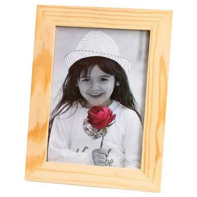 Pine frame in size 13/18cm(5.12/7.09in) with  PVC glass back with leg and hangers two sides