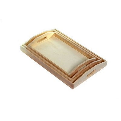 Wood trays ,3pcs set:20/30/5cm(7.87/11.82/1.97in), 23/35/5cm(9.06/13.78/1.97in), 26/38/5 cm (10.24/14.96/1.97in)