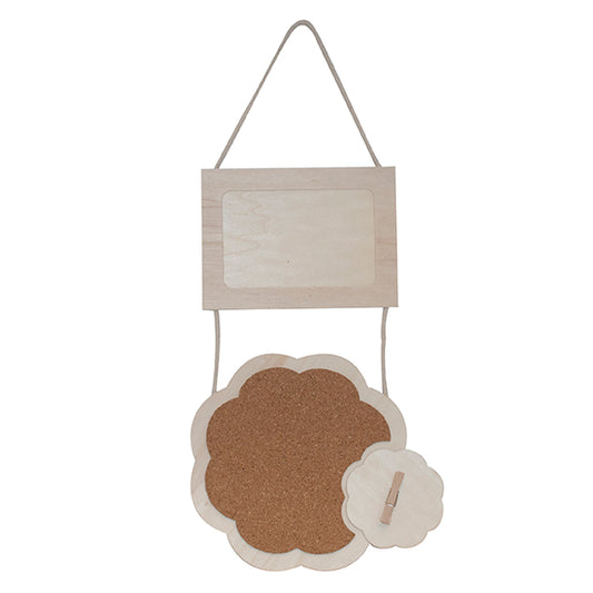 Plywood Frame on rope with flower shape cork