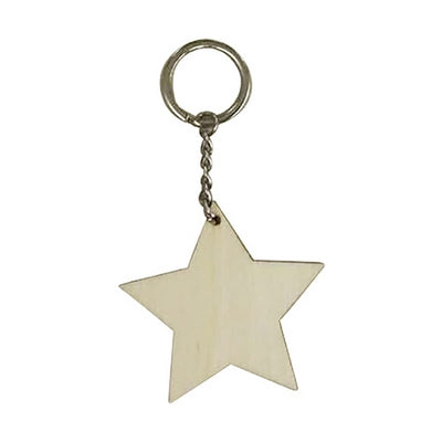 Plywood keychain star 3 mm