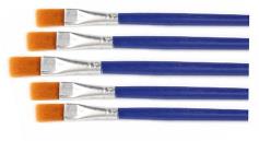 Flat  brush with blue handle 5pcs set