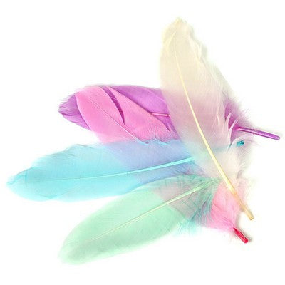 Feather 30pcs/bag,mix colors 5 colours - colour No. 17,14,21,03,56; size: 18cm(7.09in)