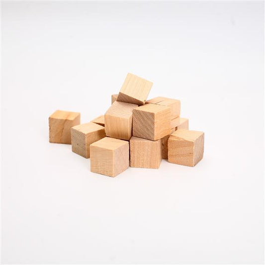 Natural wood cube 15/15mm (0.59/0.59in) 72pcs