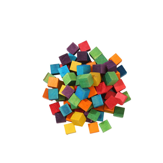 Color wood cube 15/15 mm(0.59/0.59in)  Square 72pcs