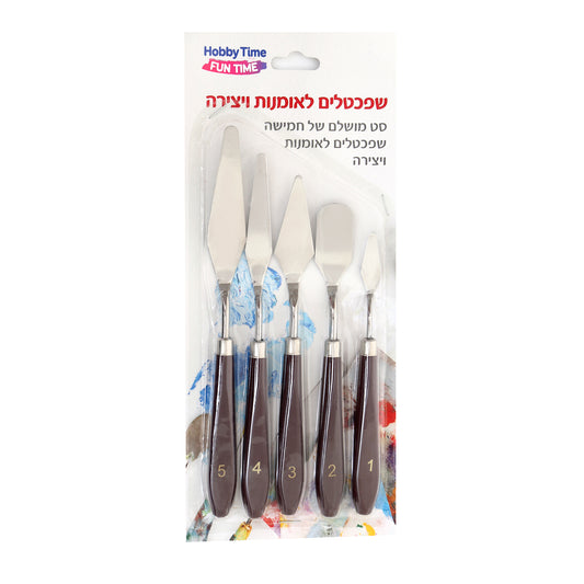 5pcs/set painting wooden handle and metal head knife