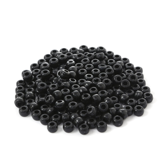 Black barrel beads 6/9 mm  (0.24/0.35in)