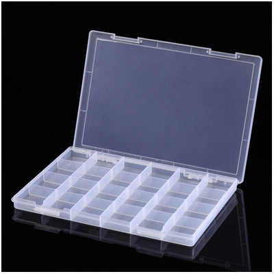 Plastic box for beads 24 cells 19/13/1.7 cm( 7.48/5.12/0.67in)