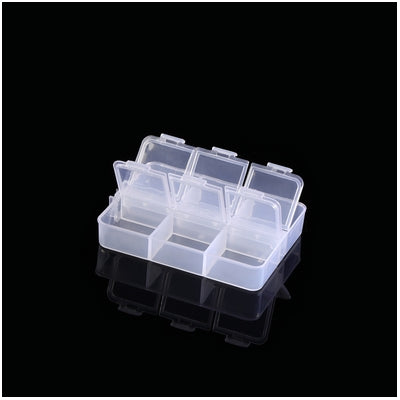 Plastic box for beads 6 cells 6/8/1.5 cm(2.36/3.15/0.59in)