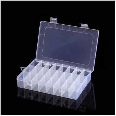 Plastic box for beads 24 cells 19.5/13/3.5 cm(7.68/5.12/1.38in)